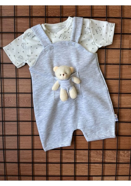 Sevimli Peluş Ayıcıklı 2'li Bebek Tulum Seti