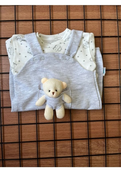 Sevimli Peluş Ayıcıklı 2'li Bebek Tulum Seti
