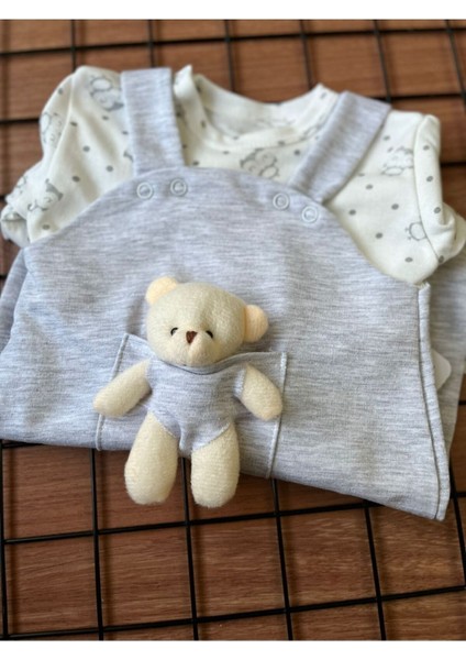Sevimli Peluş Ayıcıklı 2'li Bebek Tulum Seti