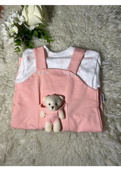 Sevimli Peluş Ayıcıklı 2'li Bebek Tulum Seti