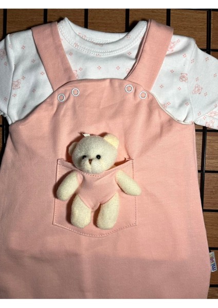 Sevimli Peluş Ayıcıklı 2'li Bebek Tulum Seti