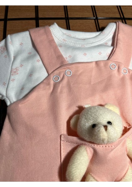 Sevimli Peluş Ayıcıklı 2'li Bebek Tulum Seti