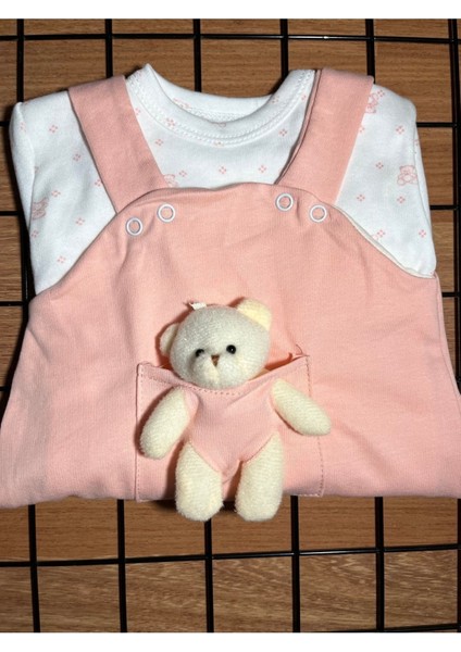 Sevimli Peluş Ayıcıklı 2'li Bebek Tulum Seti