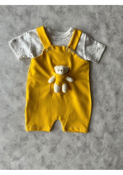 Sevimli Peluş Ayıcıklı 2'li Bebek Tulum Seti