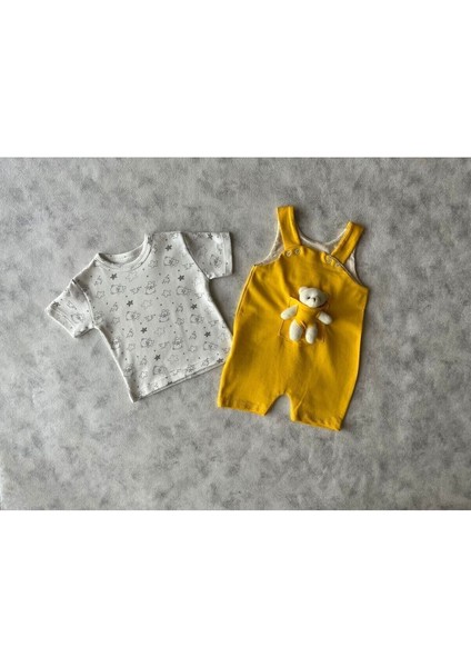 Sevimli Peluş Ayıcıklı 2'li Bebek Tulum Seti