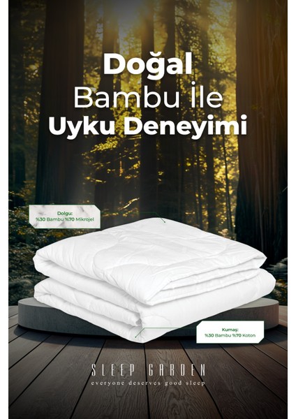 Sleep Garden Doğal Tek Kişilik Bambu Yorgan 155x215 Tela Çantalı