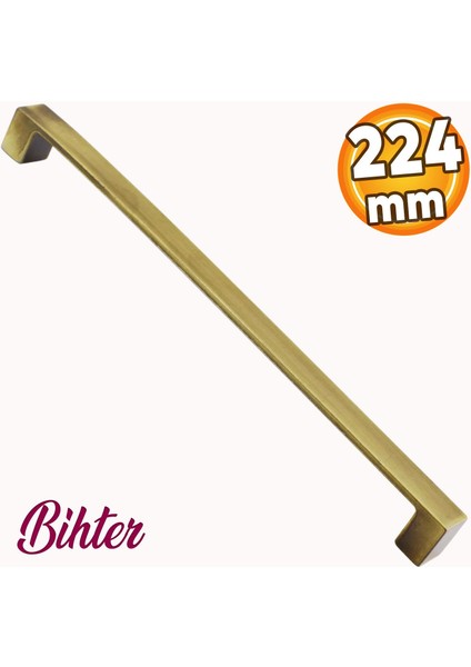Bihter (224 mm - 22.4 cm) Antik Sarı Metal Mobilya Mutfak Dolabı Çekmece Dolap Kapak Kulpu Kulbu Kulpları