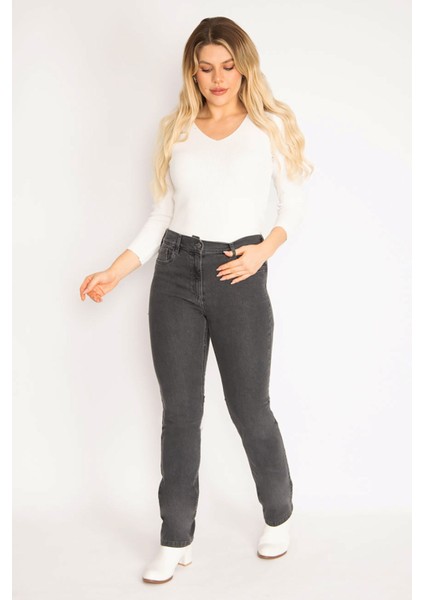 Kadın Füme 5 Cepli Kot Pantolon 65N35145