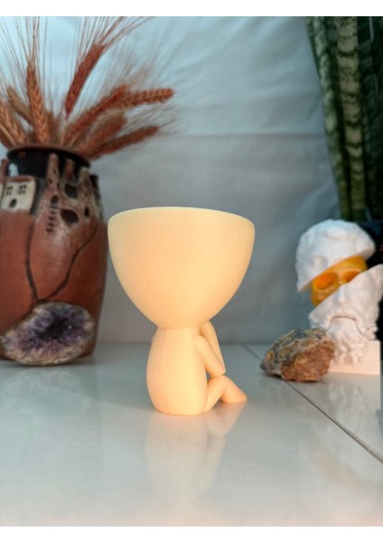 Zihin Kaşifi Saksı | 3D Baskı Saksı Modeli | Küçük Bitkiler Için Uygun | Fil Dişi ve Açık Yeşil Renk Seçenekleri