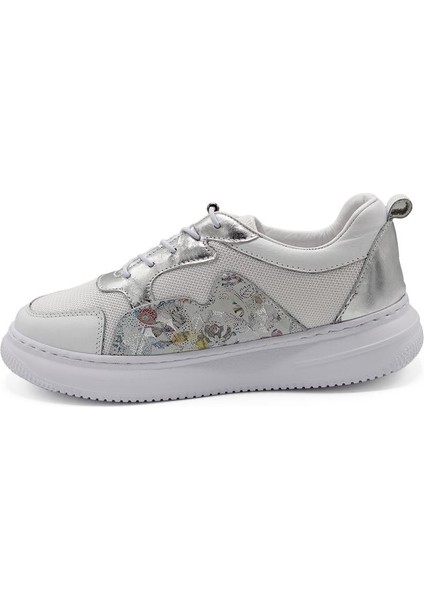Kadın Deri Ve Tekstil Sneaker Ayakkabı 082Y24K11602