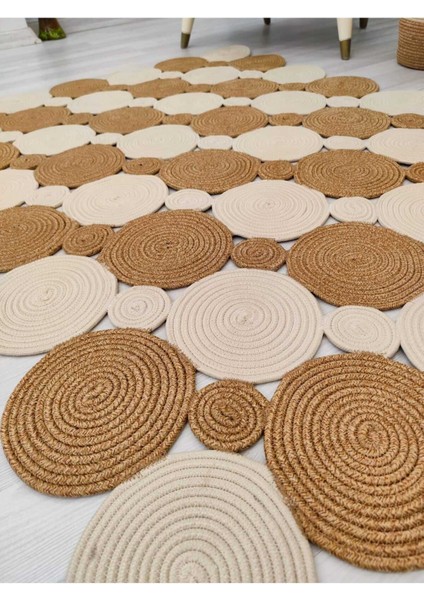 Jüt Hasır Görünümlü Desenli Modern El Örgüsü Dikdörtgen Halı Kilim modelleri