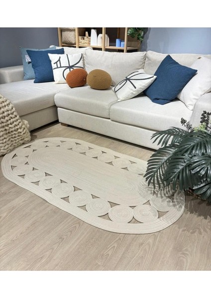 Jüt Çift Taraflı Oval Halı fiyatları