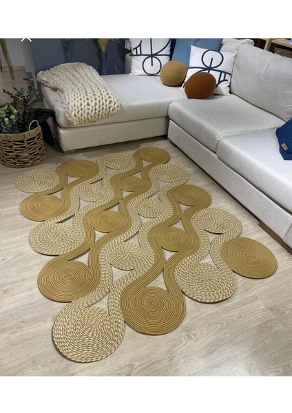 Jüt Çift Taraflı Oval Halı