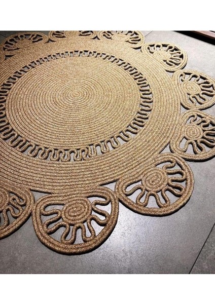 Jüt Çift Taraflı Yuvarlak Halı fiyatları