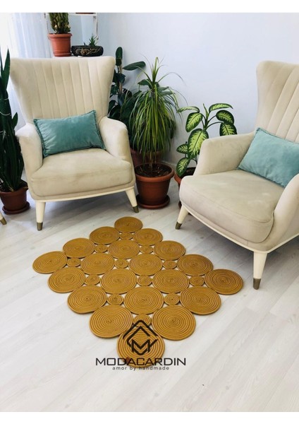 Jüt Hasır Görünümlü Desenli Modern El Örgüsü Dikdörtgen Halı Kilim indirimleri