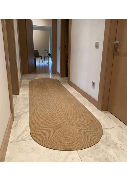 Jüt Çift Taraflı Oval Halı
