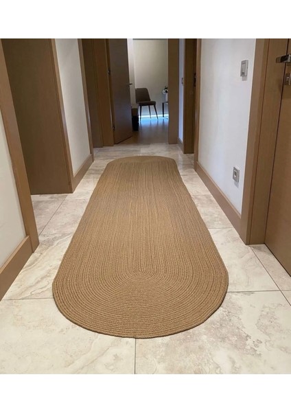 Jüt Çift Taraflı Oval Halı