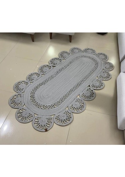 Jüt Halı Modern Tema ve Çift Taraflı Kullanım ile Renkli 30 Derecede Yıkanabilir