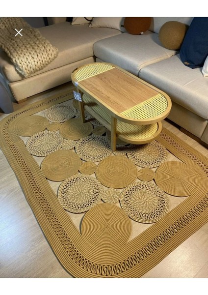 Jüt Çift Taraflı Oval Halı