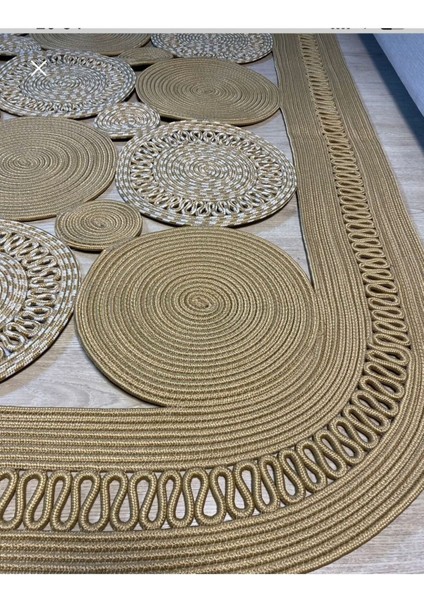 Jüt Çift Taraflı Oval Halı