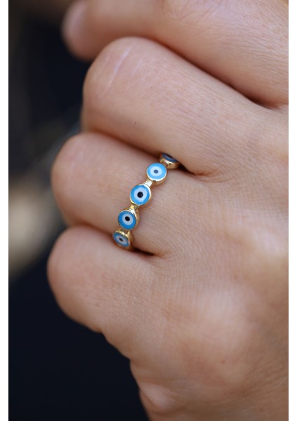 14 Ayar Altın Nazarlık Dizisi Tamtur Yüzük fırsatları