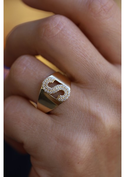 14 Ayar Altın S Harfli Yüzük fırsatları