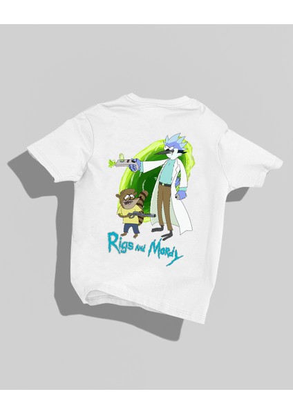 Rick And Morty Tasarımı Sırt Baskılı Yüksek Kalite Kompakt Oversize T-Shirt