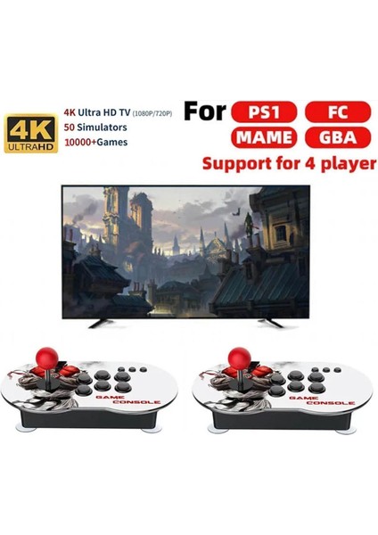M9 64GB Arcade Retro 4K HDMI Oyun Konsolu 10000 Oyun Çift Kontroller