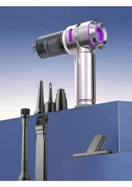 0 - 250 Watt Üflemeli Güçlü Vakumlu Ev Ofis Araç Süpürgesi 15000PA Güçlü El Süpürgesi Şarjlı Çok Fo