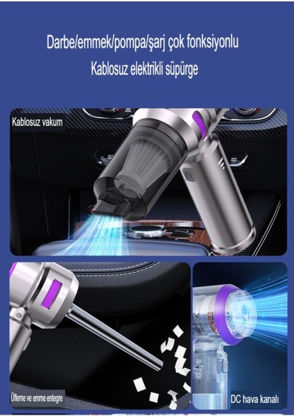 0 - 250 Watt Üflemeli Güçlü Vakumlu Ev Ofis Araç Süpürgesi 15000PA Güçlü El Süpürgesi Şarjlı Çok Fo fiyatları
