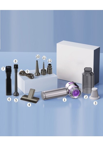 0 - 250 Watt Üflemeli Güçlü Vakumlu Ev Ofis Araç Süpürgesi 15000PA Güçlü El Süpürgesi Şarjlı Çok Fo indirimleri