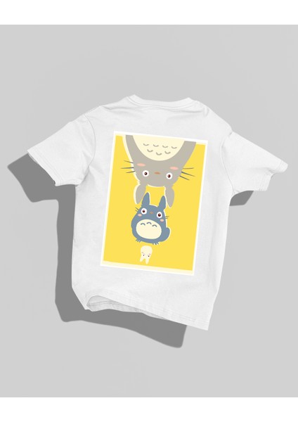 My Neighbor Totoro Tasarımı Sırt Baskılı Yüksek Kalite Kompakt Oversize T-Shirt