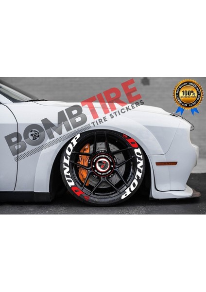 Dunlop Motosiklet & Araç Oto Lastik Yazısı Sticker Arma 4 Adet 2.5 cm