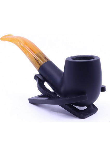 Sarı Yıldız Bent Billiard 9mm Filtreli Akrilik Saplı Pipo Mod L-10 Istanbul