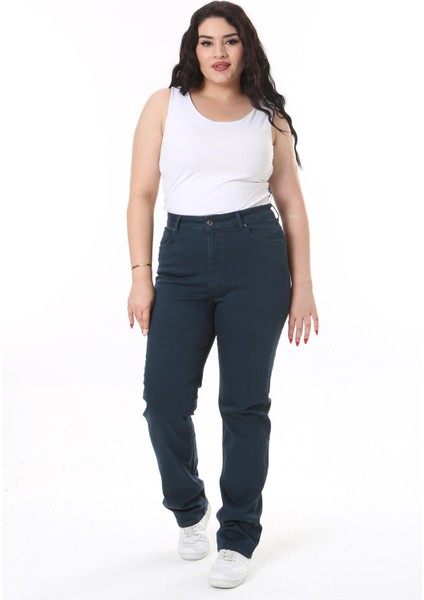 Kadın Büyük Beden Camel Yüksek Bel 5 Cepli Likralı Gabardin Pantolon 65N38117 fiyatları