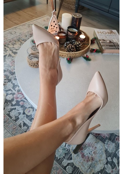 001 200 Topukla Kadın 10 cm Topuklu Klasik Sivri Burun Stiletto