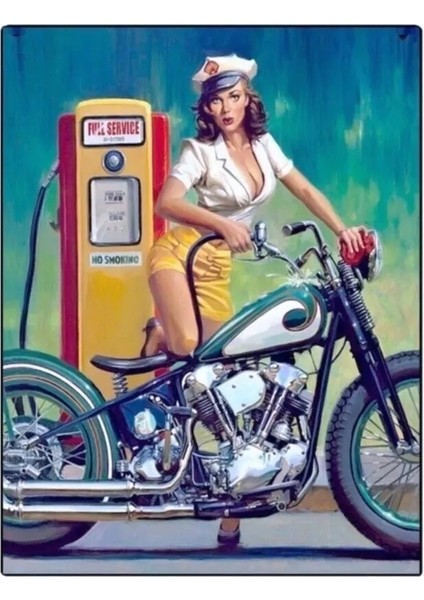 Koleksiyon Hot Biker Metal Plaka Levha 20X30CM
