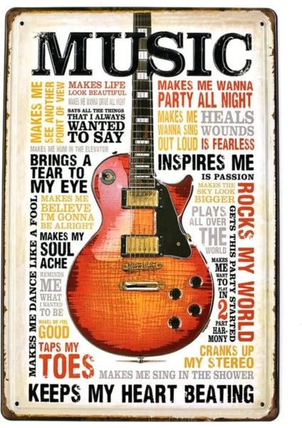 Koleksiyon Music Metal Plaka Levha 20X30CM