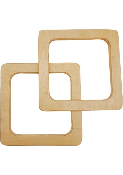 Kare Model 13 cm Açık Ahşap Renk Ahşap Çanta Sapı