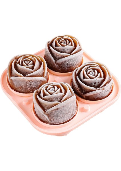 Ev Buz Yapma Dört Bölmeli Gül Buz Topu Silikon Buz Kalıbı (Yurt Dışından)