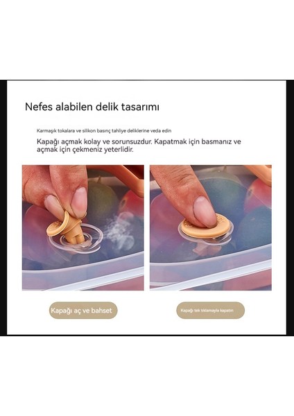 2600 ml Paslanmaz Çelik Kare Mühürlü Taşınabilir Sebzelik Kapaklı Kutu (Yurt Dışından)