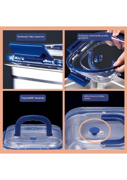 2600 ml Paslanmaz Çelik Kare Mühürlü Taşınabilir Sebzelik Kapaklı Kutu (Yurt Dışından) fırsatları