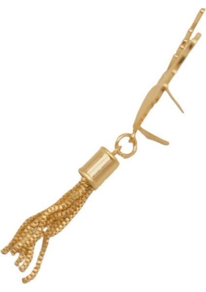 Light Gold Renk Püsküllü Geyik Model Çanta Süsü
