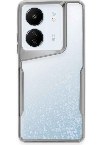 Xiaomi Poco C65 Uyumlu Mat Tasarımlı Yeni Renkli Silikon Kılıf - Gümüş