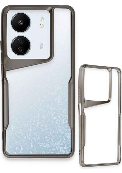 Xiaomi Poco C65 Uyumlu Mat Tasarımlı Yeni Renkli Silikon Kılıf - Gümüş