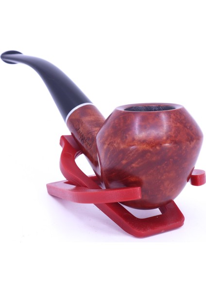 Kırmızı Yıldız Bent Rhodesian 9mm Filtreli Ebonit Saplı Pipo 237026-145