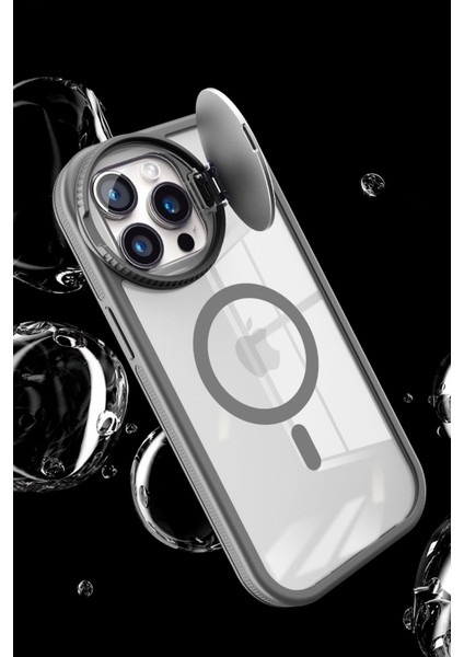 Apple iPhone 15 Pro Max Uyumlu Teleskop Lens Korumalı Tasarımlı Renkli Magsafe Kılıf - Pembe