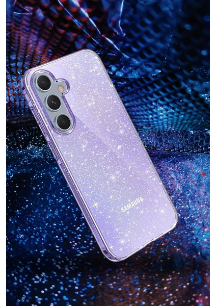 Samsung Galaxy A05S Uyumlu Simli Tasarımlı Full Korumalı Silikon Kılıf - Şeffaf fiyatları