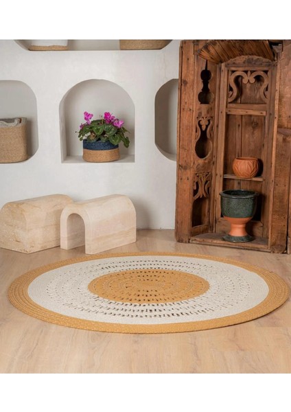 Hasır Jüt Halı El Örgüsü Halı Kilim Yıkanabilir Çift Taraflı Yuvarlak fiyatları