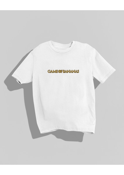 Game Of Bananas Tasarımı Sırt Baskılı Yüksek Kalite Kompakt Oversize T-Shirt